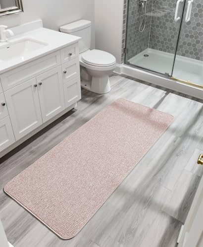 Bosap Bath Mat,Ultra Thin Bathroom Runner Rugs,Large Bath Mats for Bathroom,Quick Dry,Non-Slip,Machine Washable,Low Pile,Bath Rug,Shower Outside,Sink,Home Decor Accessories.Beige,3'x6'(36x72inch)