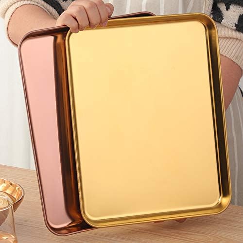 Meisha Baking Sheet with Wire Rack Set [2 Pans + 2 Tier Racks], Stainless Steel Cookie Sheet Baking Trays & Cooling Rack for Cooking, Gold