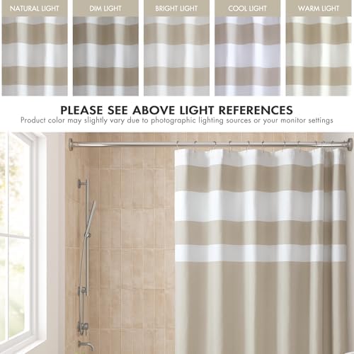 Madison Park Spa Waffle Weave Extra Long Shower Curtain, 72 x 84, Taupe