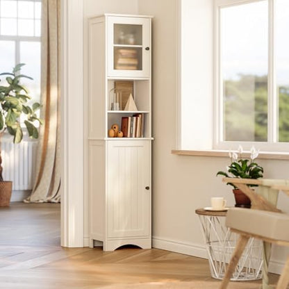 Gizoon 67.1" Tall Bathroom Storage Cabinet with Adjustable Shelves