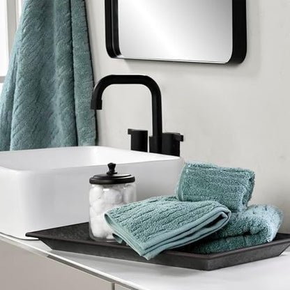 SKL Home CloudSoft Washcloth Set, 4-Piece, 100% Cotton Luxury, Teal