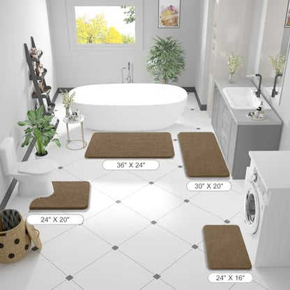 OLANLY Bathroom Runner Rugs 70x24, Extra Soft Absorbent Chenille Bath Rugs