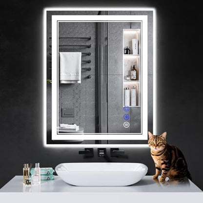 30"x24" LED Bathroom Mirror with Lights,Anti-Fog,3 Color Modes