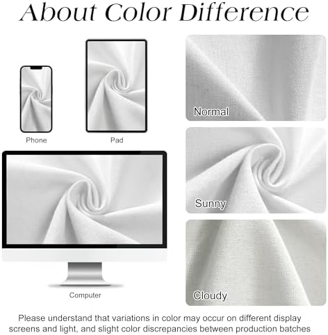 Naturoom Linen Shower Curtain 84 Inch Long for Bathroom White 1 Panel