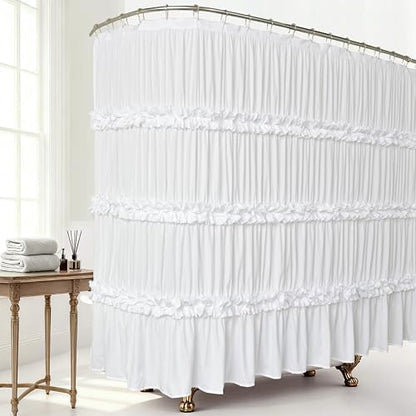 Homechoice Decor Extra Wide Shower Curtain 108"W x 72"L with 18 Buttonholes