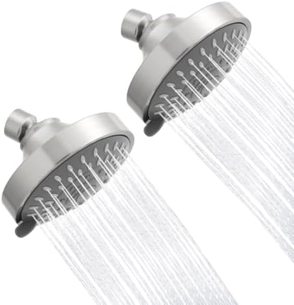 AISOSO High Pressure Rain Shower Head 2PCS 5 Modes 4.1 Inch Brushed Nickel