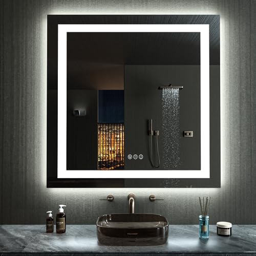 LOAAO 24"X30" RGB LED Bathroom Mirror with Lights, UL Listed