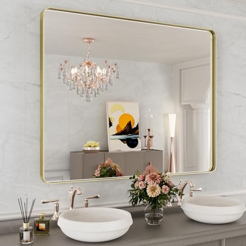 WEER Gold Bathroom Vanity Mirror 40X32 Inch