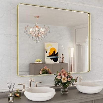 WEER Gold Bathroom Vanity Mirror 40X32 Inch