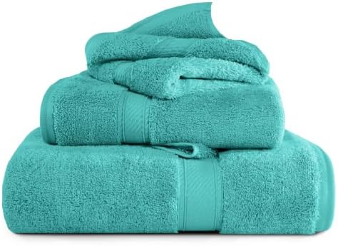 SUPERIOR Egyptian Cotton Ultra Plush & Absorbent, 3 Piece Set, Turquoise