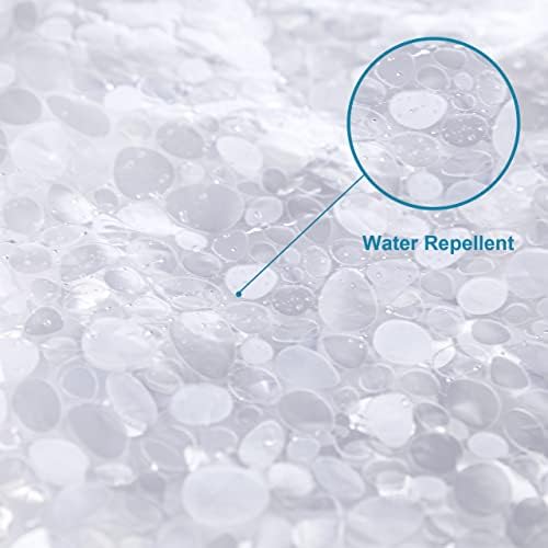 NTBAY EVA Shower Curtain Liner, 72 x 72, 6 Gauge, Semi Clear Pebbles