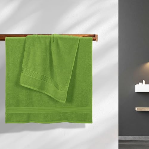 Belizzi Home Cotton 2 Pack Oversized Bath Towel Set 28x55 inches, Large Bath Towels, Ultra Absorbant Compact Quickdry & Lightweight Towel, Ideal for Gym Travel Camp Pool - Kiwi Green