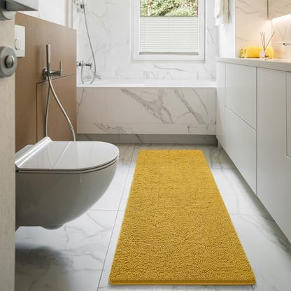 LOCHAS Luxury Bathroom Rug Shaggy Bath Mat 24 x 70 Inch, Yellow