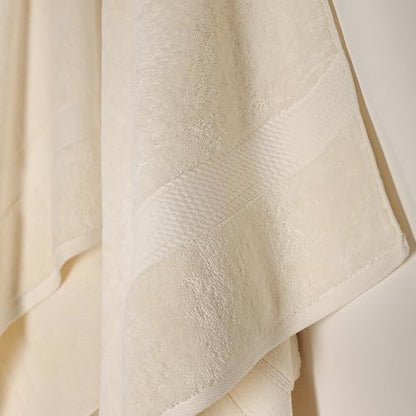SUPERIOR Egyptian Cotton Plush & Absorbent, Bath Towel Set of 2, Cream