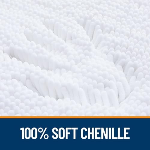 OLANLY Toilet Rugs U-Shaped 24x24, Soft Absorbent Chenille Contour Rugs