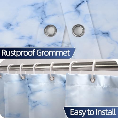 Navy Blue Extra Long Waterproof Shower Curtain 72x96 inches