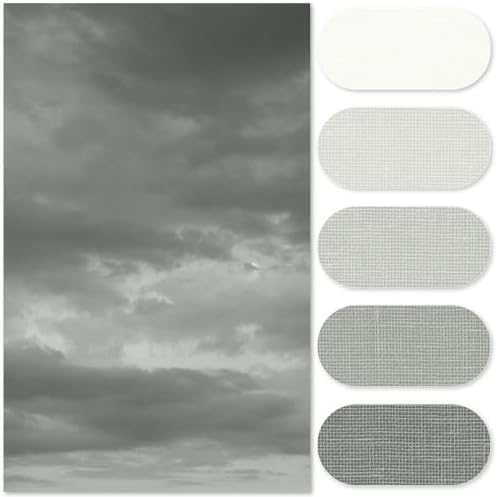 jinchan Ombre Cloudy Grey Shower Curtain for Bathroom 70x72 Inch 12 Hooks
