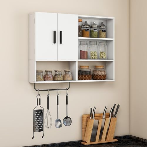 Bathroom Wall Cabinet, Medicine Cabinet with 2 Doors, White