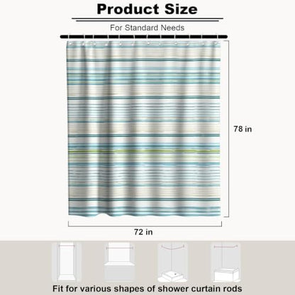 Neutral Modern Striped Shower Curtain Abstract Luxury Ocean Aesthetic