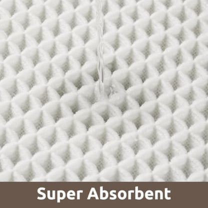AMOAMI Waffle Bath Mat, Absorbent Bathroom Rugs Non Slip 17''x24'' White