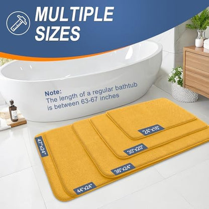OLANLY Memory Foam Bathroom Rugs 36x24, Absorbent Bath Mat, Golden Yellow