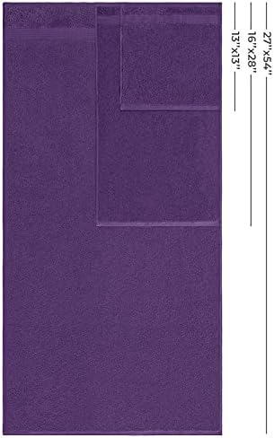 American Veteran Towel, 100% Cotton Turkish 6 Piece Towel Set, Luxury Towels Set of 6 for Bathroom Essentials, 2 Bath Towels 2 Hand Towels 2 Washcloths, Purple