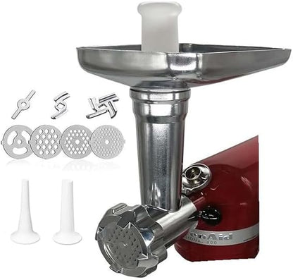 Replacement Food Meat Grinder Attachment with Sausage Stuffer Kit and Food Tray, Compatible with KitchenAid Artisan Series 5 Quart Tilt Head Stand Mixer &5/6/7 Quart Bowl-Lift Stand Mixer