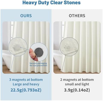 1 Pack Water-Repellent Fabric Shower Curtain Liner, 72x72 Cream