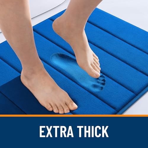 OLANLY Memory Foam Long Bathroom Rugs Runner 44x20, Super Soft Absorbent