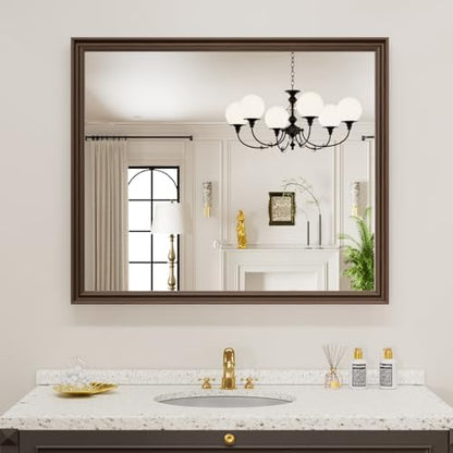 WEER Brown Bathroom Vanity Mirror 36x30 Inch