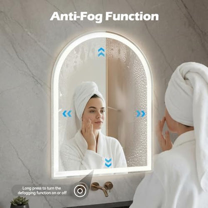 DUMOS 24"x36" LED Bathroom Mirror with Lights, Arched Vanity Mirror