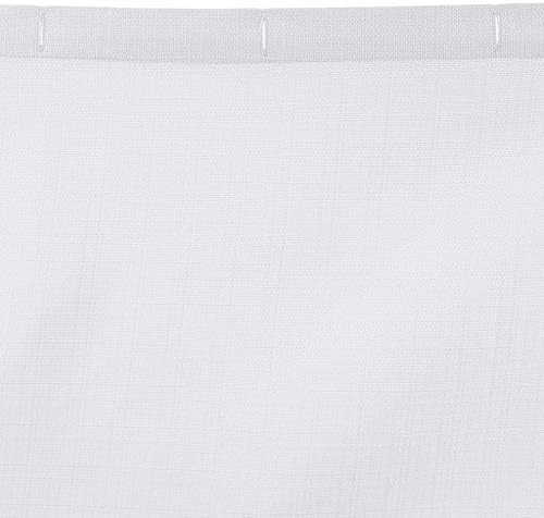 Amazon Basics Linen Style Bathroom Shower Curtain, 100% Polyester, 72" x 72", Bright White (Pack of 8)