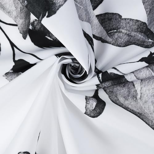 Shower Curtain Black and White Shower Curtains for Bathroom,Watercolor Leaf Shower Curtain Sets Waterproof Plant Eucalyptus Shower Curtain Leaves Bathroom Curtains 72x72 in with Hooks