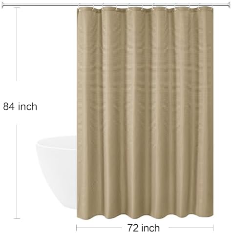 Gibelle Extra Long 230GSM Heavy Duty Beige Shower Curtain, 72 x 84