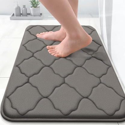 OLANLY Memory Foam Bath Mat Rug 24x16, Ultra Soft Bathroom Rugs, Taupe