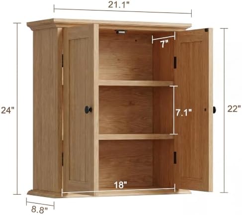 ChooChoo Bathroom Wall Cabinet with 2 Doors, Over The Toilet