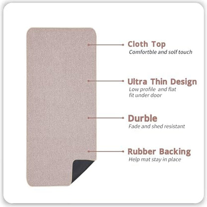 Bosap Bath Mat,Ultra Thin Bathroom Runner Rugs,Large Bath Mats for Bathroom,Quick Dry,Non-Slip,Machine Washable,Low Pile,Bath Rug,Shower Outside,Sink,Home Decor Accessories.Beige,3'x6'(36x72inch)
