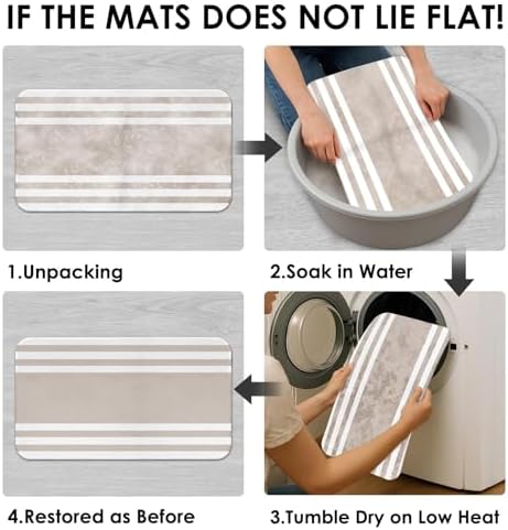 Bathroom Sets with Shower Curtain and Rugs, 4 Pcs, Striped