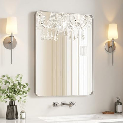 USHOWER Brushed Nickel Bathroom Mirror 24"x36"