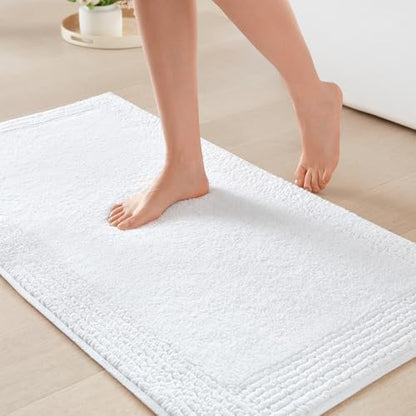 Madison Park Splendor Reversible 100% Cotton Bath Rug, 20 x 30, White