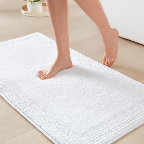 Madison Park Splendor Reversible 100% Cotton Bath Rug, 17 x 24, White