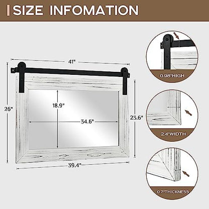 COGOOD Farmhouse Bathroom Mirrors for Over Sink - 26 x 41 White