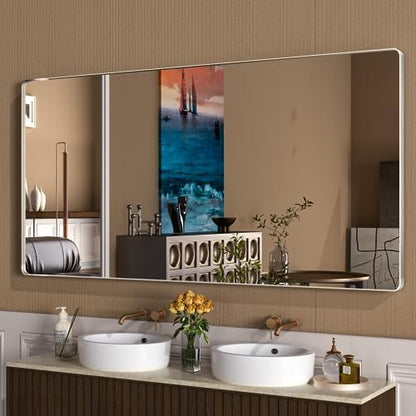 WEER Brushed Nickel Bathroom Vanity Mirror 72X36 Inch