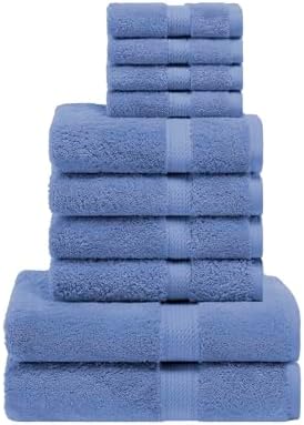 SUPERIOR Egyptian Cotton Ultra Plush & Absorbent, 10 Piece Set, Denim Blue