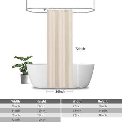 Waterproof Fabric Shower Curtain,No Liner Needed,36x72,Cream