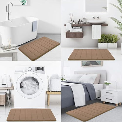 Buganda Memory Foam Bath Mat 47 x 24, Ultra Soft Absorbent Bathroom Rugs