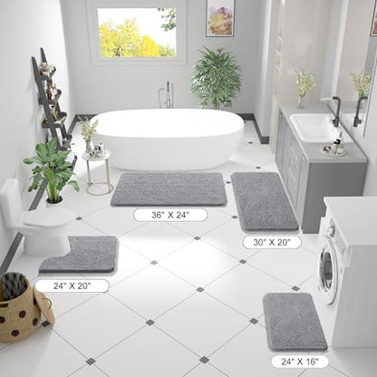 OLANLY Bathroom Rugs 32x20, Extra Soft Absorbent Chenille Bath Rugs