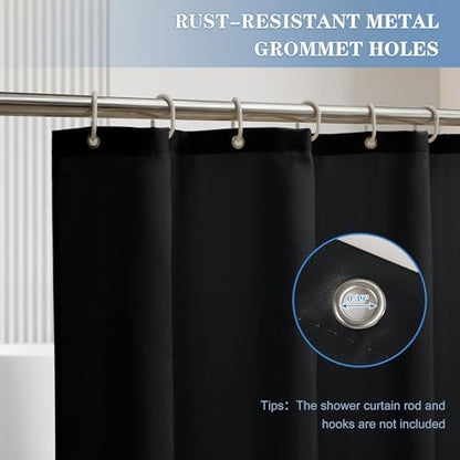 Nasitos Fabric Shower Curtain Liners with Magnets 2 Pcs 36X72 Inch Black