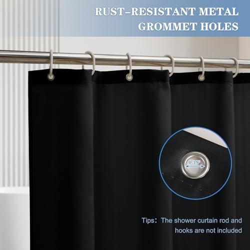Nasitos Fabric Shower Curtain Liners with Magnets 2 Pack 70X72 Inch White