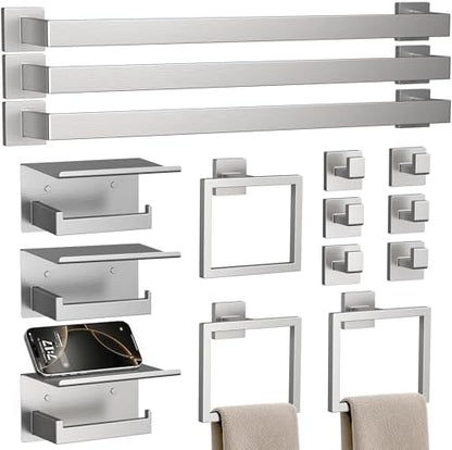 15-Piece 23.6 Inch Brushed Nickel Bathroom Hardware Accessories Set